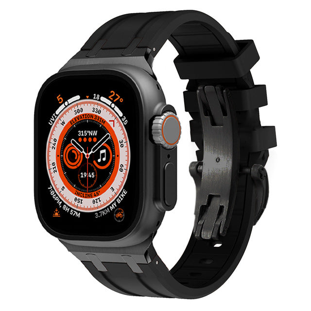 Liquid Silicone Strap with Butterfly Buckle for Apple Watch